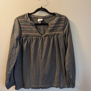 Knox Rose Gray Boho Top Size S